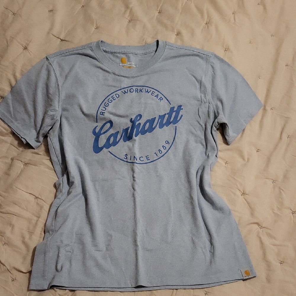 Carhartt Light Blue Tee with Dark Blue Logo